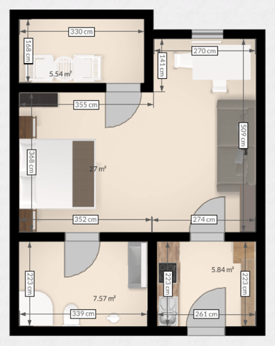 Wohnungsplan Apartment 517