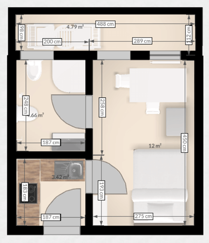 Wohnungsplan Apartment 519